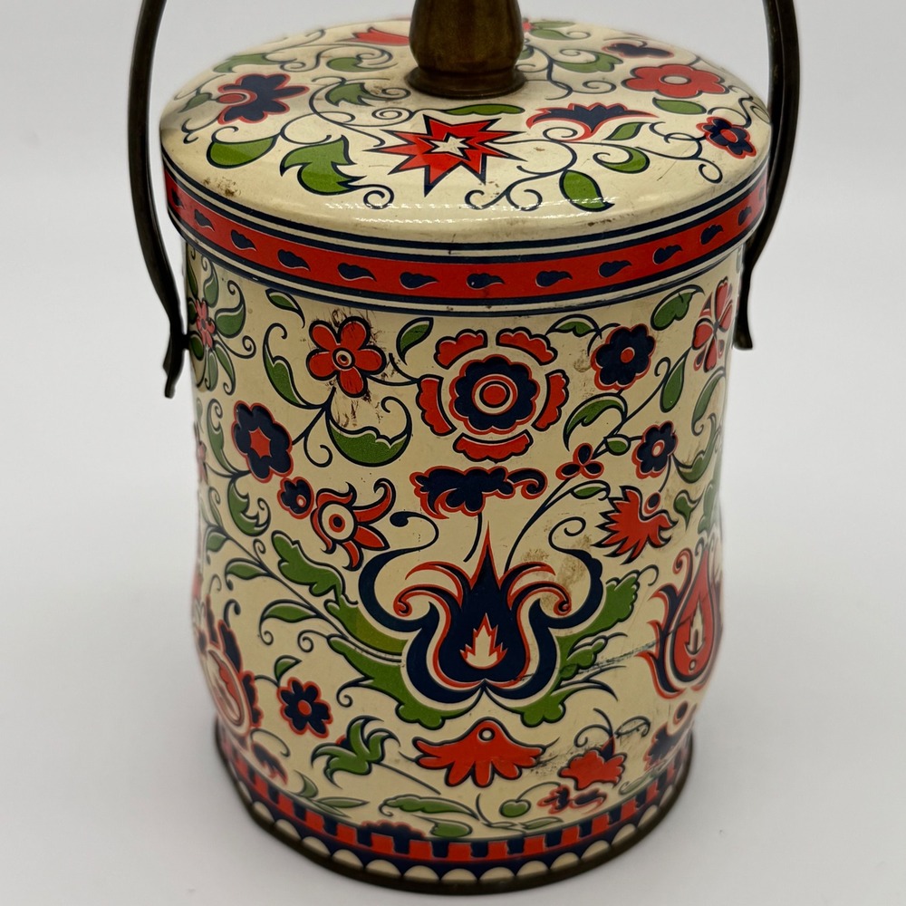Vintage Murray Allen Regal Crown Italian Renaissance Biscuit Tin England Handle - Picture 5 of 13